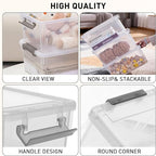 Citylife 17 QT Plastic Storage Bins with Lids Latching Stackable Storage Containers for Organizing Large Clear Storage Box fo