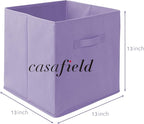 Casafield Set of 6 Collapsible Fabric Cube Storage Bins, Lavender - 13" Foldable Cloth Baskets for Shelves, Cubby Organizers 