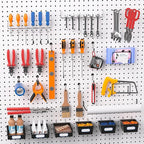 FRIMOONY Peg Board Organizer Accessories, Pegboard Hook Locks, Bins, for Organizing Pliers, Wrenches, Screwdrivers, 202-Piece