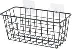 JUNCHU CHERRY 5 Pack Hanging Storage Basket, Bathroom Basket, Household Goods, with Traceless Tape, no Drilling, for Cabinet 