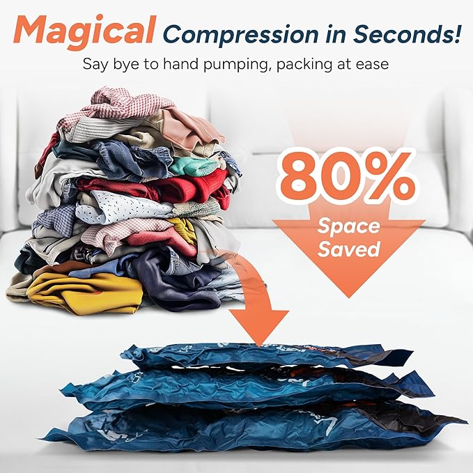 2026 Upgraded Vacuum Travel Bags Oxford Cloth Compression Packing Bags with Privacy Protection Space Saver for Luggage Suitca