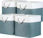 Temary Cube Bins 4 Pack Large Storage Cube Storage Baskets 13x13x13 Storage Cube Bins for Shelves with Handles, Fabric Storag