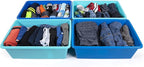 Humble Crew Toy Storage Bins for Kids, Set of 4, Navy/Teal, Large - Sturdy, Colorful Plastic Storage Bins for Classroom, Play