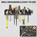 UNITEDPOWER Wall Mount Tool Storage Rack, Screwdriver Holder, Pliers Organizer, Wrench Utility Shelf, 51 Holes for Variety of