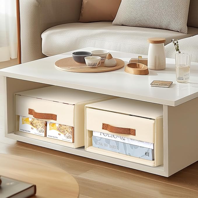 DIMJ Closet Organizers and Storage - Fabric Bins with Drawers for Closet Foldable Clothes Organizers with Clear Window, Stack