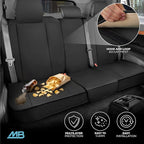 Cat® Edge Deluxe Faux Leather Car Seat Covers – Full Set (2 Front + 1 Rear Bench) – Semi-Custom Universal Fit, Two-Tone Black