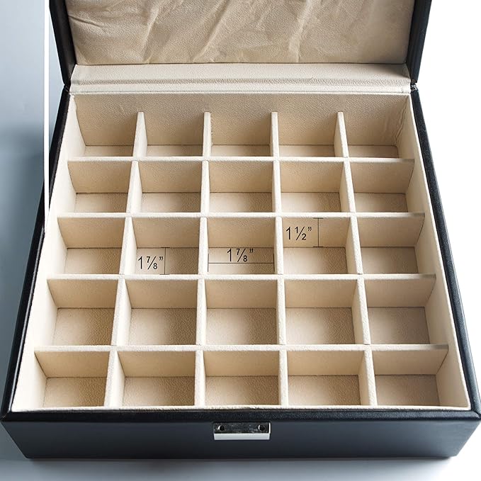 Frebeauty Earring Holder Organizer, 50 Slots Earring Organizer,2 Layer Jewelry Box for Earrings and Necklace,PU Jewelry Organ