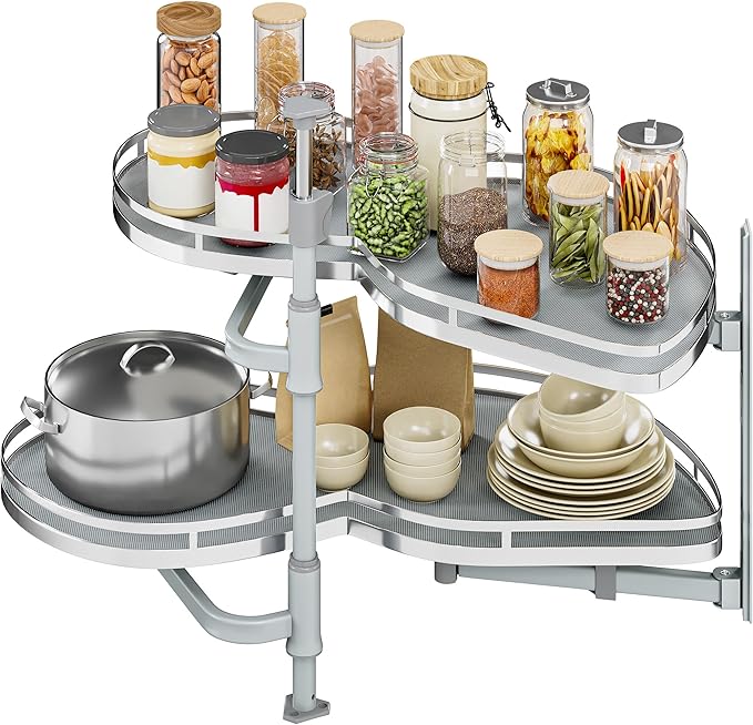 YITAHOME Blind Corner Cabinet Pull Out Organizer, Right Swing Soft-Close Swing-Out Cabinet Organizer with Adjustable Height, 