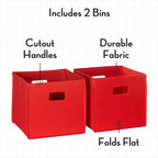 RiverRidge Folding Storage Bins with Handles Red Cube Storage Organizer for Closet, Bedroom & Playroom - Closet Organizers an
