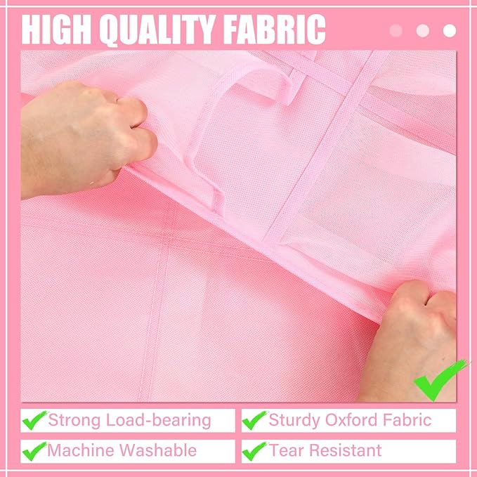 Windyun 40 Over the Door Shoe Organizer Large Breathable Mesh Pockets Pink Hanging Shoe Rack for Closet Behind Door Hanger St