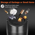 Car Trash Can, 2 Packs Mini Car Trash Bin with Lid, Leakproof Cup Holder Car Garbage Can with 60 Trash Bags, Vehicle Front Back Seat Organizers and Storage for Car, Home, Office, Black