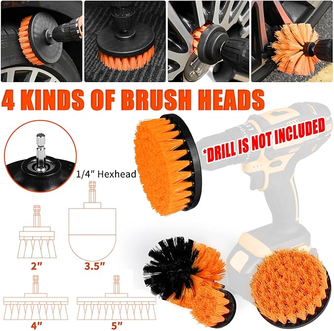 Viewsun 20PCS Car Cleaning Kit, Car Interior Detailing Kit with High Power Handheld Vacuum, Auto Detailing Drill Brush Set, C