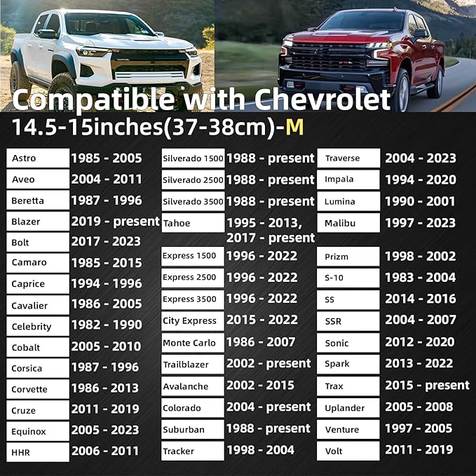 Car Steering Wheel Cover for Chevy for Silverado 1500 2500 3500, Tahoe, Equinox,Traverse,Colorado, Automative Accessories for