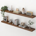 Heimlove 48 Inch Floating Shelves for Wall,Extra Long Wood Shelves Mounted Storage Hanging Shelf Invisible Bracket for Bedroo
