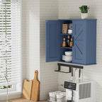 Homleke Bathroom Wall Cabinet, Over Toilet Storage Cabinet with Barn Doors and Adjustable Shelves, 3-Tier Medicine Cabinet Wa