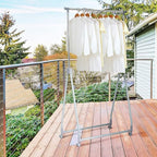 Nightcore Extendable Garment Rack, Heavy Duty Foldable Clothes Rail with Adjustable Hanging Rod & Rolling Casters, Movable Cl