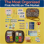 Keep Going Travel First Aid Kit for Kids – 130 Pc.for Purse, Diaper Bag, Backpack, & Suitcase, with Latex-Free Bandages – 7 x