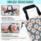 Car Garbage Bag Vintage Blue Floral Daisy Hanging Canvas Car Trash Bag Waterproof Drawstring Car Back Seat Organizer for Car Back Front Seat Console with Adjustable Buckle