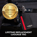 Genuine Leather Luggage Tag with Privacy Flap Set for Men Women Travel Easy with Suitcase Tags Identifiers (Black, 2 Pack)