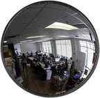 12” Acrylic Convex Mirror, Round Indoor Security Mirror for the Garage Blind Spot, Store Safety, Warehouse Side View, and More, Wall Mirror for Personal or Office Use - Vision Metalizers,Black