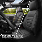 CAR PASS 3D Foam Leather Car Seat Covers Two Front Seats only, Air Mesh Thick Seat Covers, All Weather Car Seat Cover Comfort