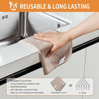 MR.SIGA Microfiber Cleaning Cloths, All-Purpose Surface Microfiber Towels, Streak Free Cleaning Rags, Pack of 12, Wheat, Size