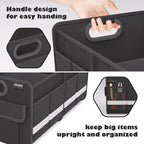 Homeve Trunk Organizer, Car Storage, Reinforced Handles, Collapsible Multi-Compartment Car Organizers, Foldable, Waterproof, 2 