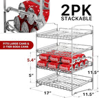 Simple Houseware 2 Tier Stackable Can Rack, Silver, 2 Pack