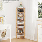 LUCKNOCK Vertical Shoe Rack, 8-Tier Tall Narrow Shoe Organizer for Entryway, Closet, Dorm & Small Spaces, Freestanding Wooden
