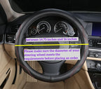 Leather Steering Wheel Cover 15 Inch – Real Leather with Silicone Lining, Non-Slip Universal Fit for Cars, SUVs & Trucks (Measure Before Purchase)
