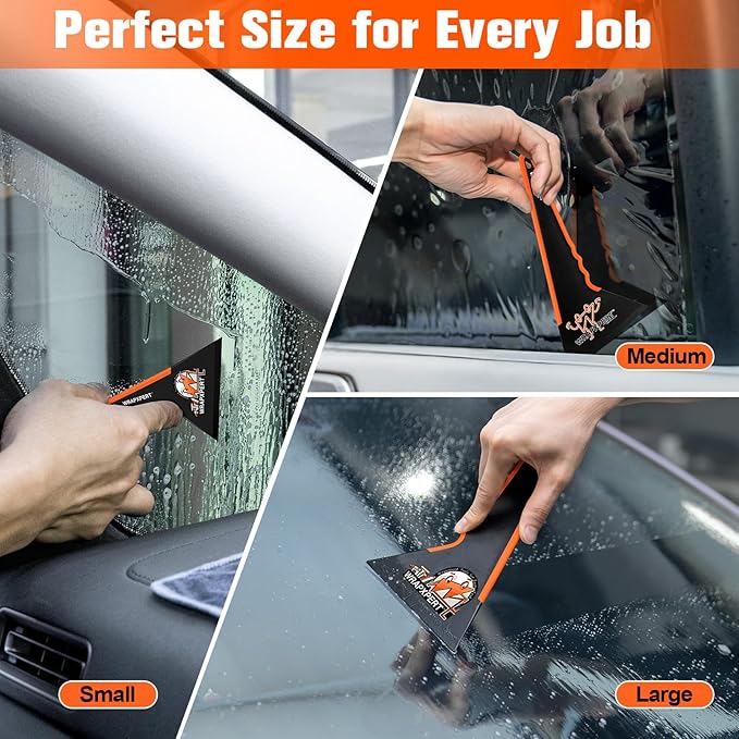 WRAPXPERT Window Tint Tools,3 Pack Window Tint Squeegee Triangle Contour, 3 Different Sizes Tinting Tools for Window, Mirror,Front Windows Rear Glass, Auto Car Glass Film Installation