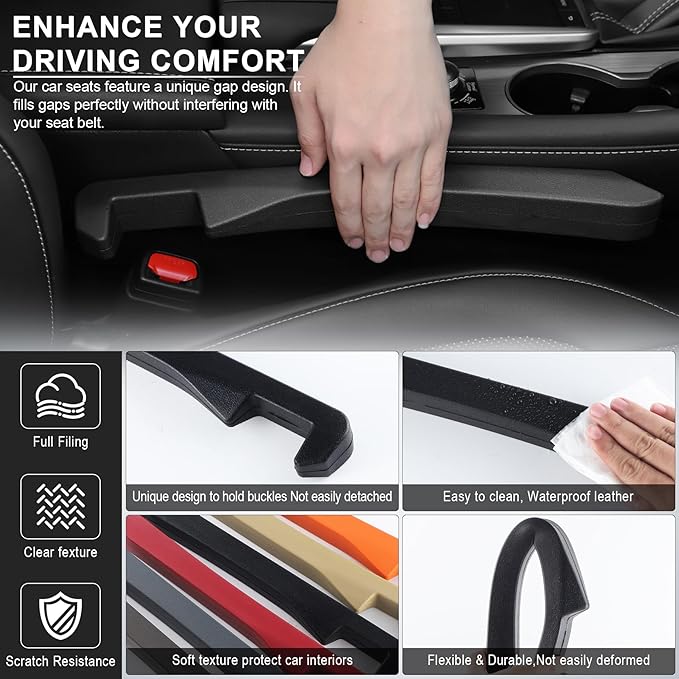 UREHEPO Car Seat Gap Filler, 2PCS Car Gap Filler Organizer, Car Inserts Between Seats, Car Interior Accessories for Men and