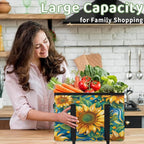 Reusable Grocery Bag, Foldable Large Shopping Tote Bag for Groceries Kitchen Picnic Car Trunk