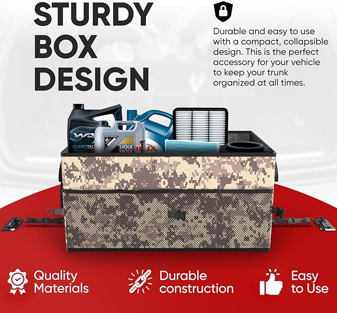 FORTEM Trunk Organizer For SUV Car Trunk Organizer, Foldable Storage, Car Accessories for Women Men, Collapsible Bag, Perfect C