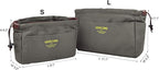 Vercord Canvas Handbag Organizers, Sturdy Purse Insert Organizer Bag in Bag, 10 Pockets Color Army Green Small