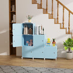 Cube Storage Organizer, 6-Cube Shelves Unit with Doors, DIY Stackable Plastic Clothes Organizer for Bedroom and Under Stairs 