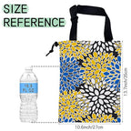 Chrysanthemum Car Trash Bag,Aster Flowers Hanging Drawstring Car Garbage Bag,Waterproof Canvas Car Back Seat Organizer with Adjustable Buckle,for Vehicles,SUVs,Camping,Road Trips