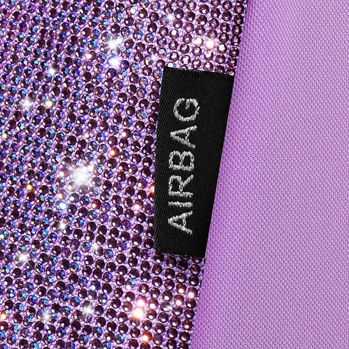 CAR PASS Light Purple Bling Diamond Leather Car Seat Covers Full Sets, Waterproof Shining Glitter Sparkly Crystal Universal A