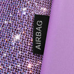 CAR PASS Light Purple Bling Diamond Leather Car Seat Covers Full Sets, Waterproof Shining Glitter Sparkly Crystal Universal A
