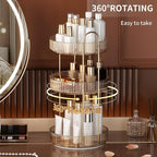 YCIA&DONE 360 Rotating Makeup Organizer and Storage for Vanity Countertop 3 Tiers, High Capacity Cosmetic Skincare Perfume Or