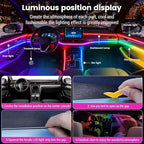 Dream Color Acrylic Interior Car Ambient Light Kit, Bphuny 30 in 1 593 LEDs Fiber Optic Multiple Modes Decoration Atmosphere Lights with Music Dynamic Rainbow Rhythm, RGB Neon Lights for All Cars