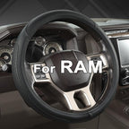 West Llama Customized Auto Car Steering Wheel Cover for Dodge RAM 1500 2500 3500, 15.5-16 inch(Black Line-Large Size)