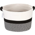 Hinwo Oval Cotton Rope Storage Basket Collapsible Nursery Storage Box Container Organizer with Handles, 16 x 13 inches, Off W
