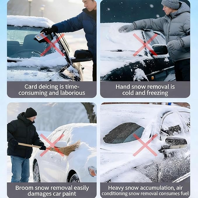 39" Extendable Snow Brush with Ice Scraper & Squeegee for Car Windshield,Rotating Auto Snow Brush with Foam Grip,Heavy Duty Car Snow Brush and Ice Scraper Combo for Truck SUV,Blue