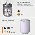 EKO Fandy 0.58 Gal/2.2L Mini Trash Can with Lid, Swing-Top Desktop Trash Can for Bathroom, Countertop, Vanity, Desk or Office, Small Garbage Bin (Lavender)