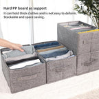 Fixwal 4pcs Wardrobe Clothes Organizer with Board Closet Organizers and Storage 7 Grids Divider Organizers Washable Compartme