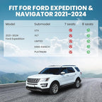 LASFIT Floor Mats for Ford Expedition Standard(Not for Max Models) 2021 2022 2023 2024 8 Seats(Not Fit 7 Seats), All Weather TPE Custom Fit for SUV Car Liners, 1st& 2nd& 3rd& Cargo Liner, Black 5pcs