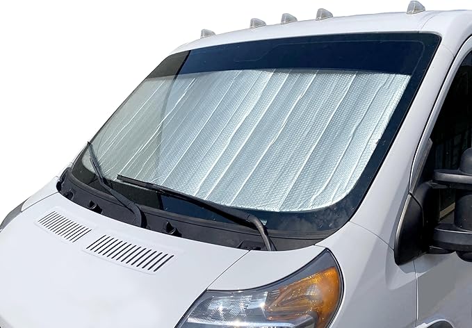 YelloPro Custom Fit Reflective Front Windshield Sunshade Accessories for 2014 2015 2016 2017 2018 2019 2020 2021 2022 2023 2024 2025 2026 Dodge RAM ProMaster Full Size Cargo Van Chassis Cab Cutaway