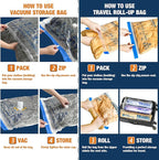 HIBAG Vacuum Storage Bags with Electric Pump, Vacuum Seal Bags for Clothing, Pillows, Blanket Bedding Comforters, 30 pack
