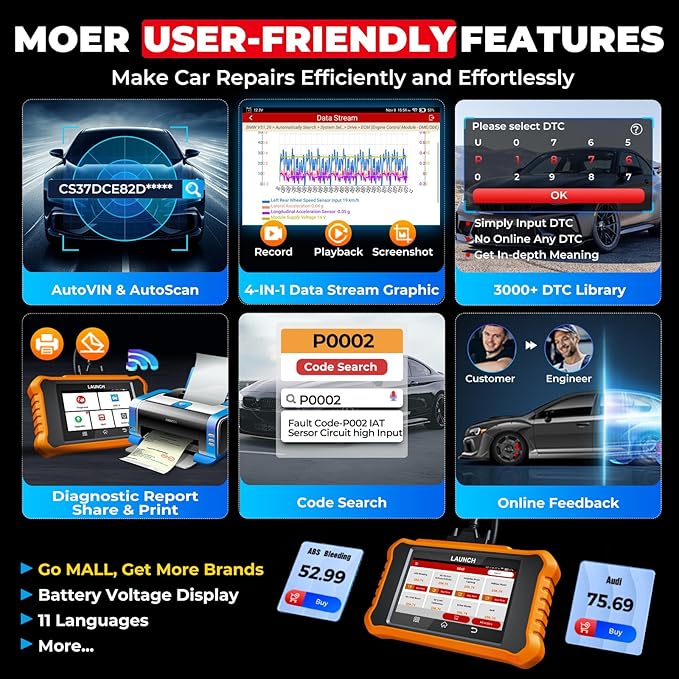 LAUNCH Creader Elite V2.0 for BMW OBD2 Scanner, 2026 Full Systems Bi-Directional Scan Tool, All Reset Services, ECU Code,